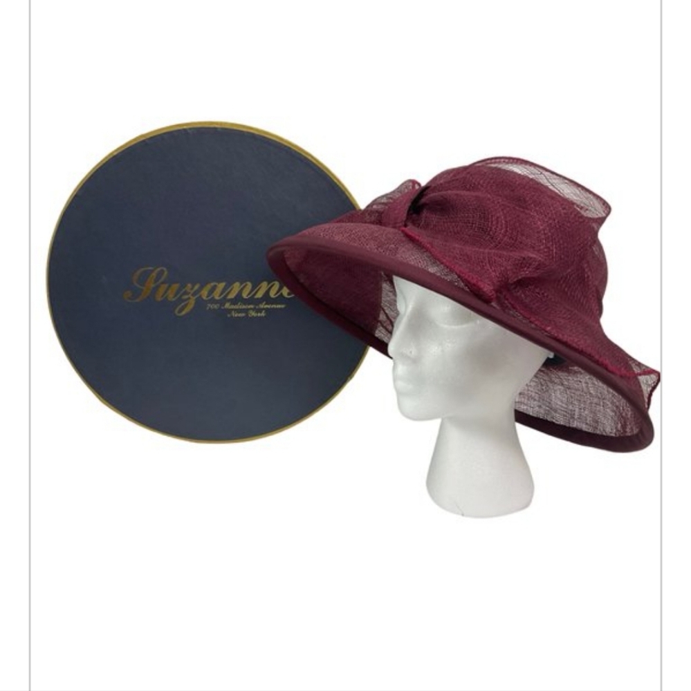 Suzanne Couture Millinery Summer Burgundy Handmade Hat